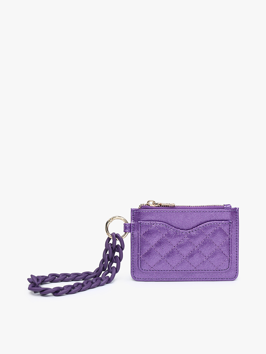 Rhodes Vegan Quilted Bangle in Sapphire Purple - Jen & Co. vegan handbag