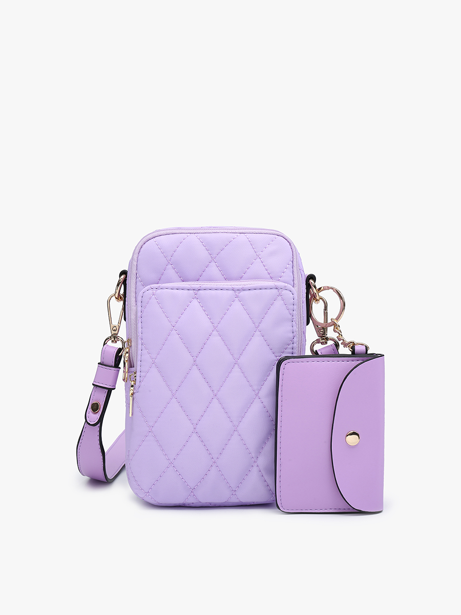 Parker Vegan Quilted Crossbody Lavender - Jen & Co. vegan handbag