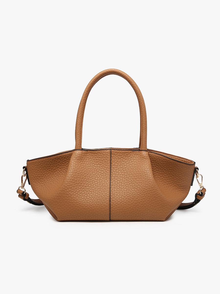 Karen Vegan Pleated Satchel Mocha - Jen & Co. vegan handbag