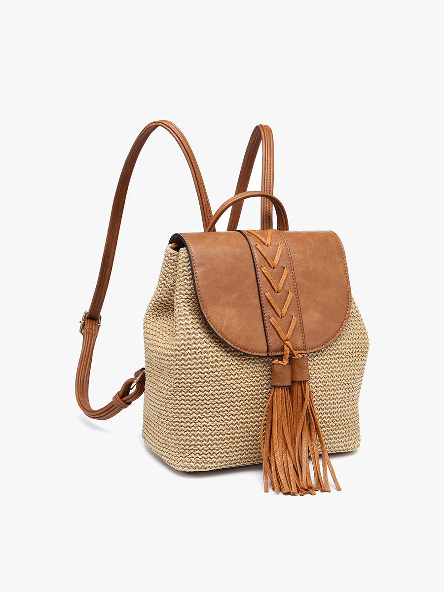 Eleanora Vegan Straw Backpack