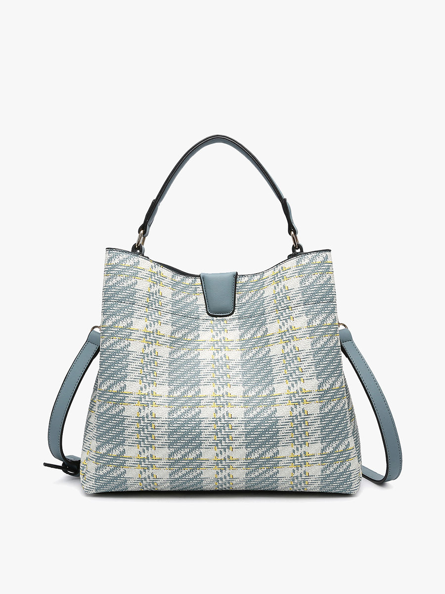 Tati Vegan Plaid Satchel