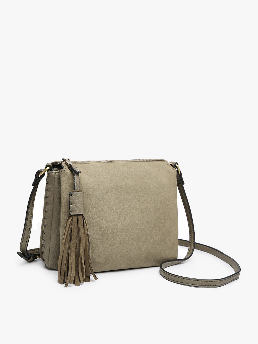 Sabrina Vegan Crossbody in SDE Olive - Jen & Co. vegan handbag