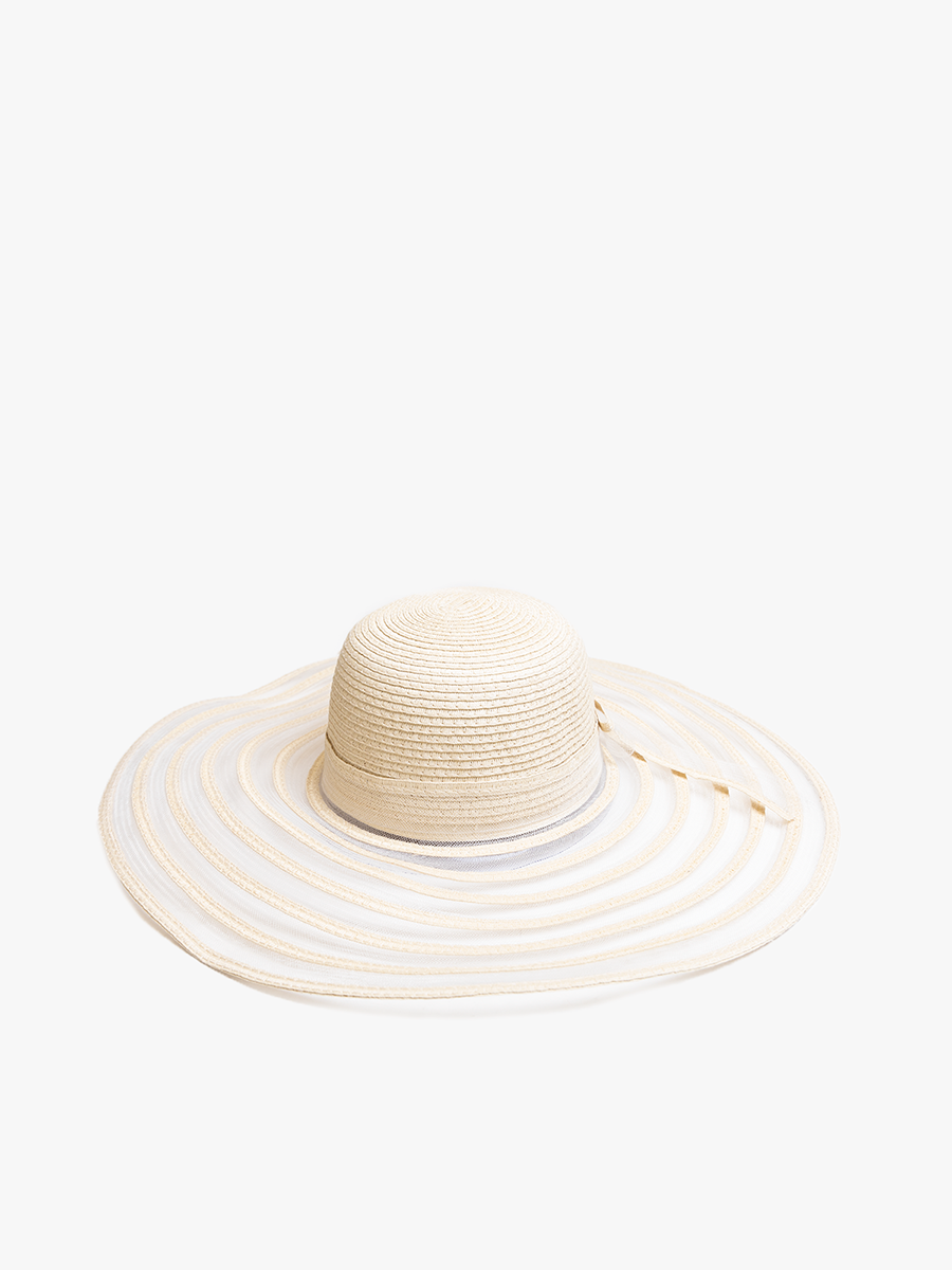 Margaret Two-Toned Hat Natural - Jen & Co. vegan handbag