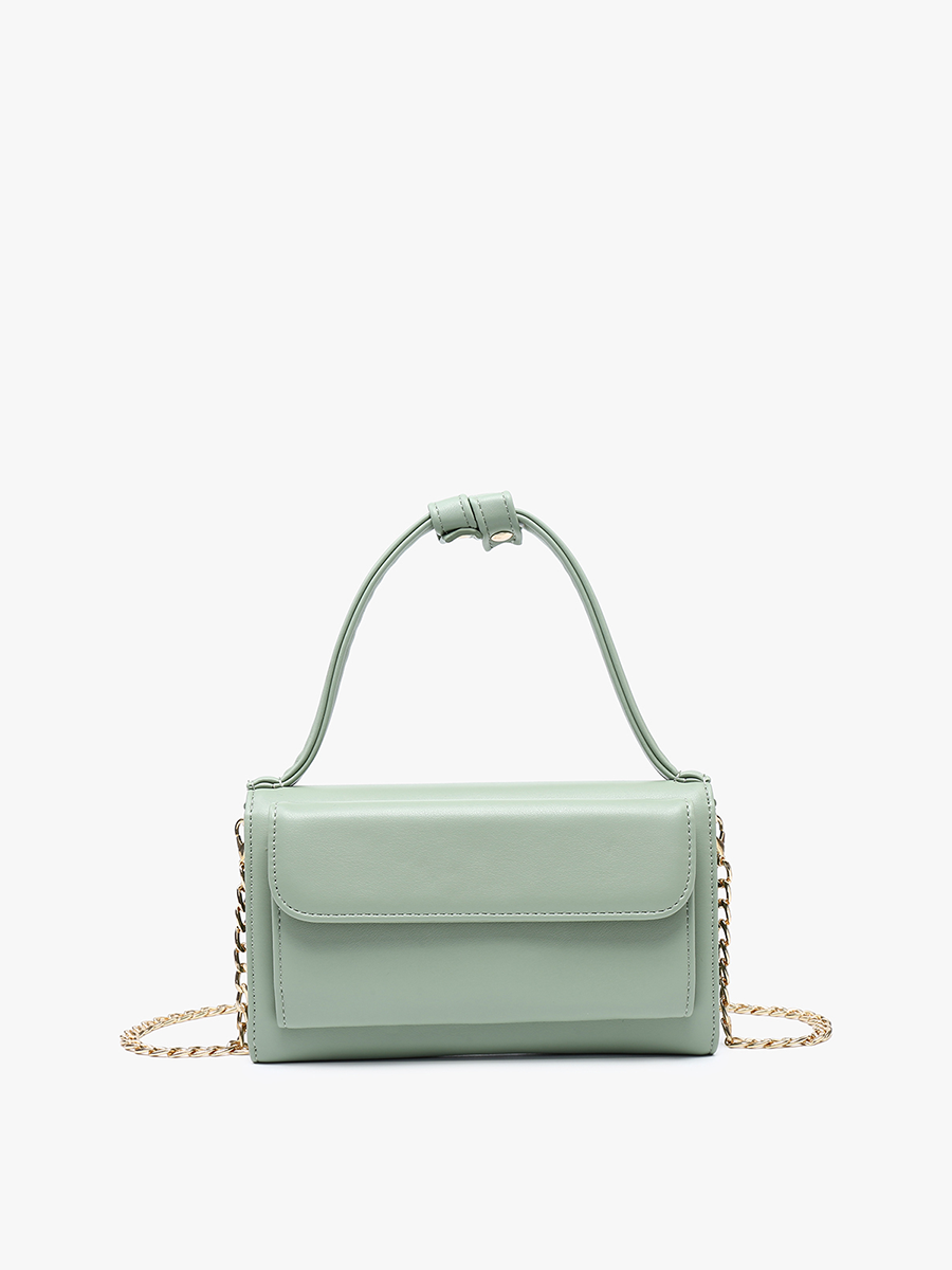Honey Vegan Rect Chain Crossbody Sage - Jen & Co. vegan handbag