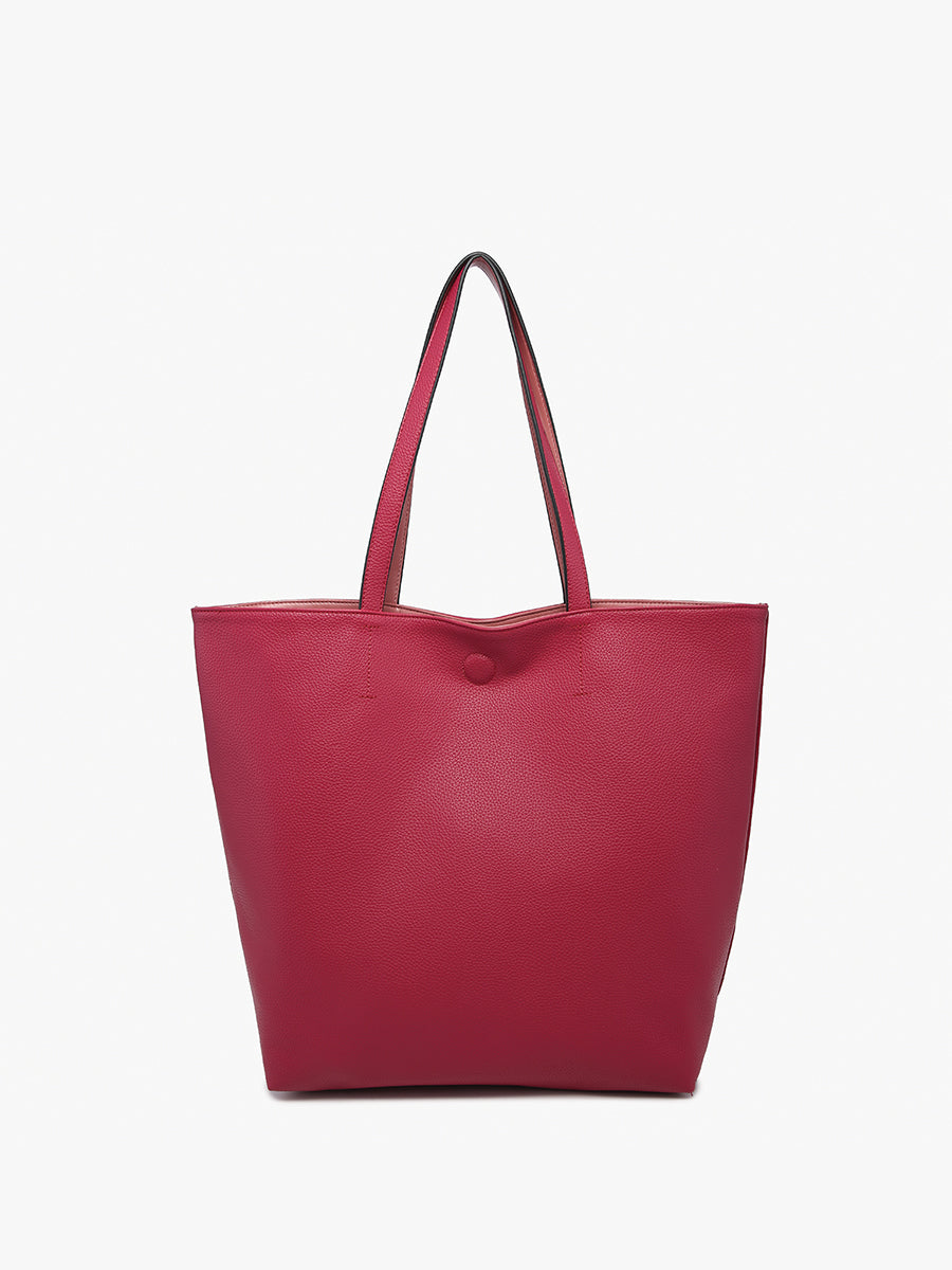 Wren Vegan Classic Tote Fuchsia Rose - Jen & Co. vegan handbag