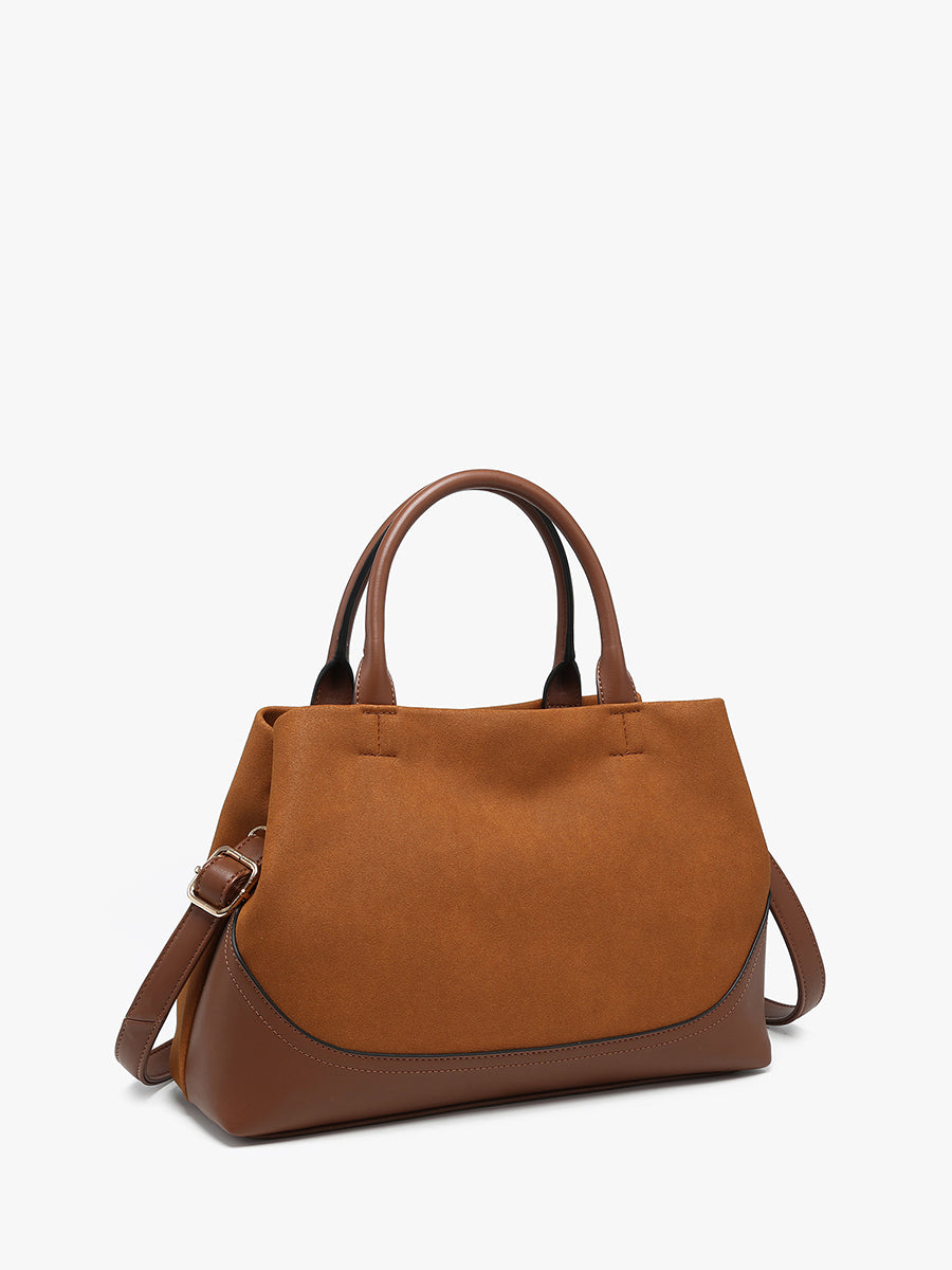 Ximena Vegan Suede Satchel - Jen & Co. vegan handbag