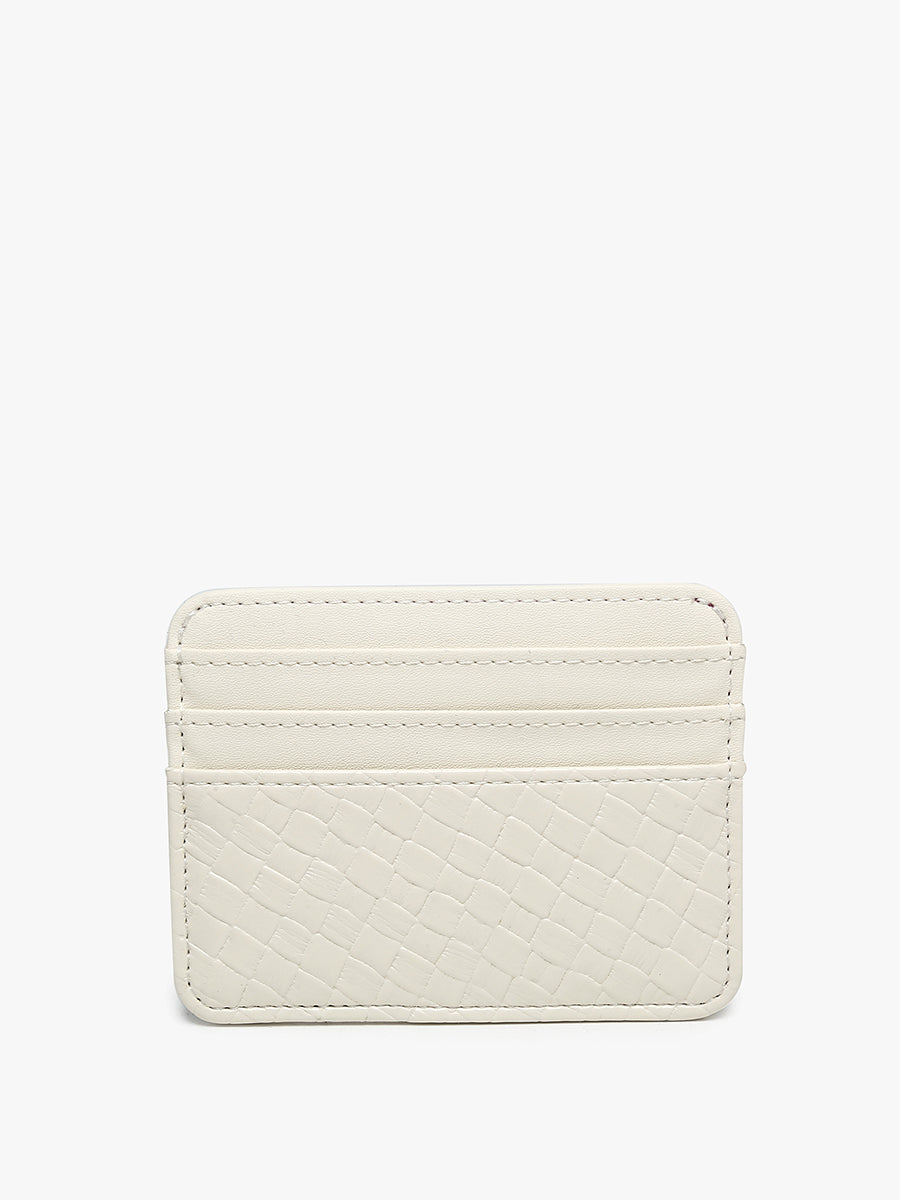 Fatima Vegan Woven Wallet Greige - Jen & Co. vegan handbag