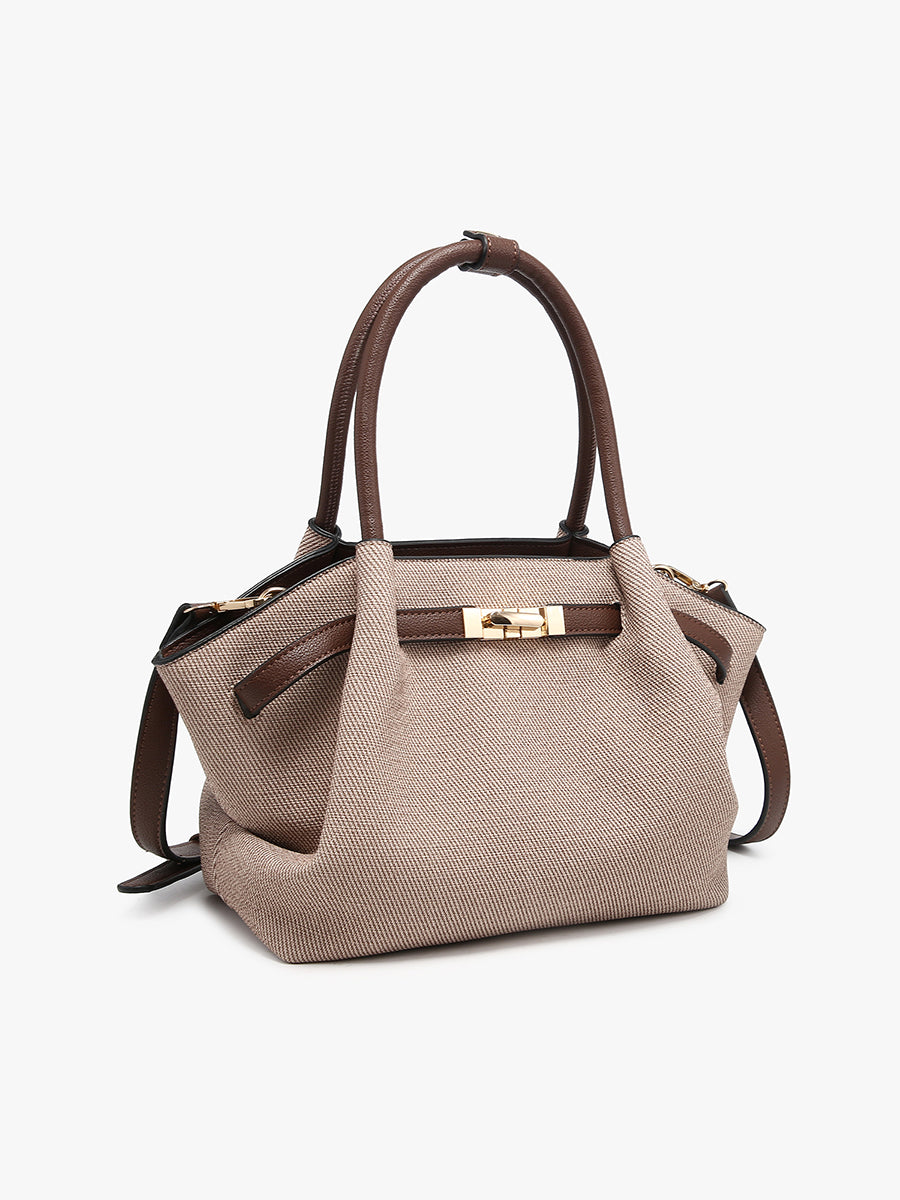 Lucia Faux Suede Satchel - Jen & Co. vegan handbag