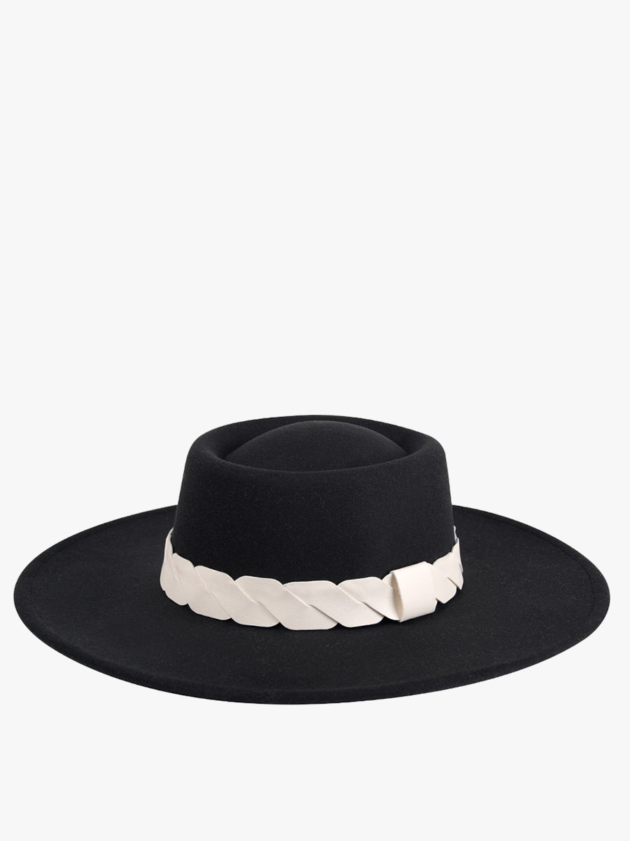 Ramsey Fedora in Black - Jen & Co. vegan handbag