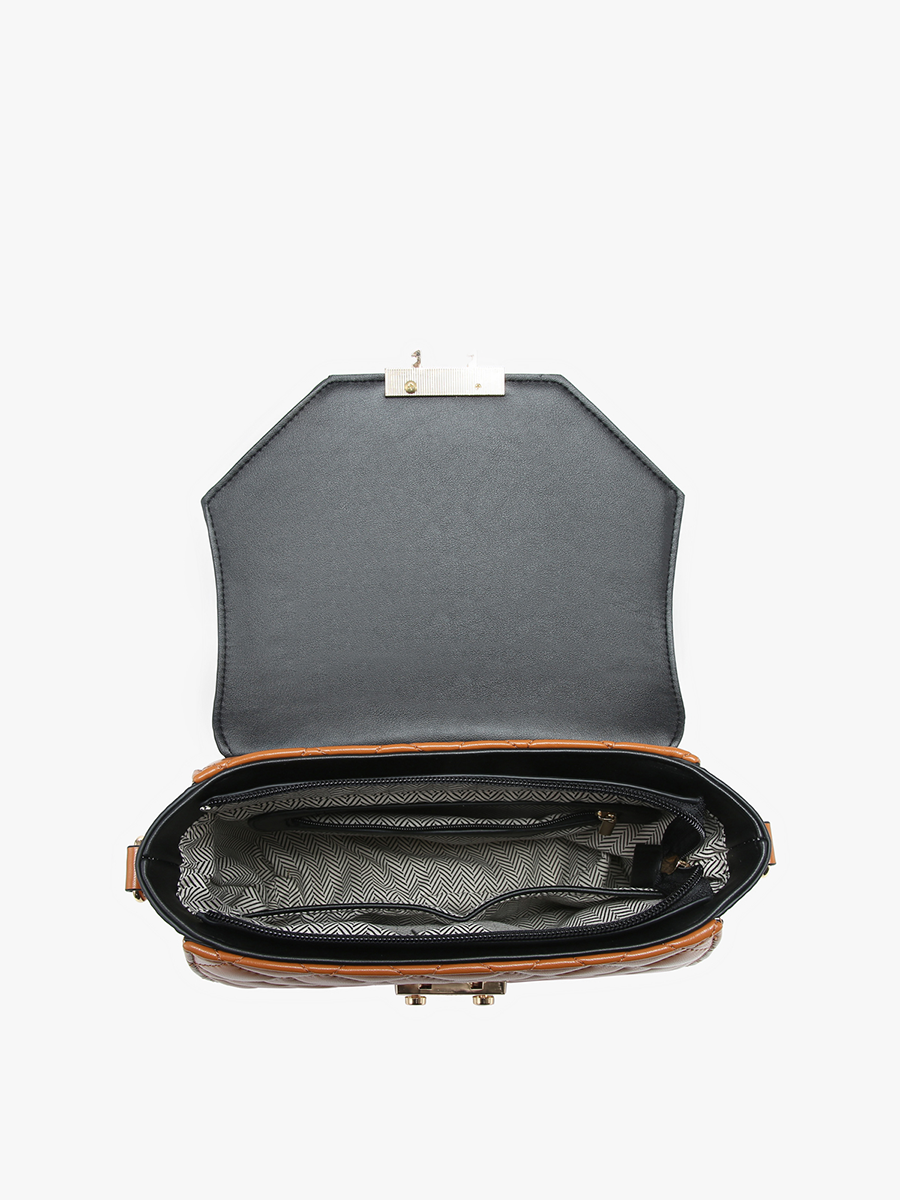 Lou Vegan Square Quilted Crossbody - Jen & Co. vegan handbag