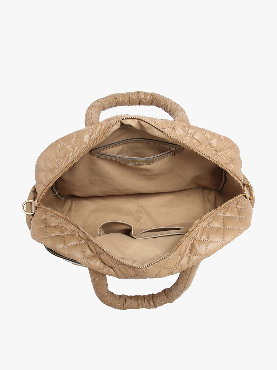 Mills Vegan Quilted Weekender in - Jen & Co. vegan handbag