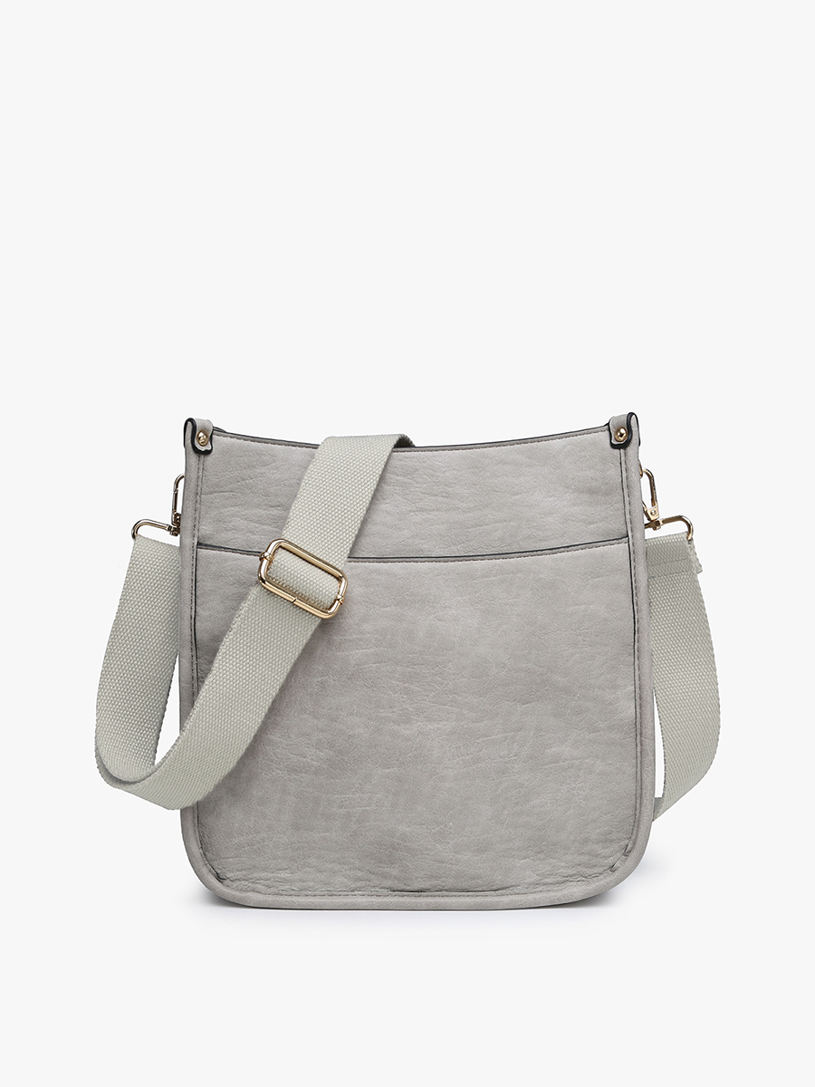Posie Vegan Crossbody in Lt. Grey - Jen & Co. vegan handbag