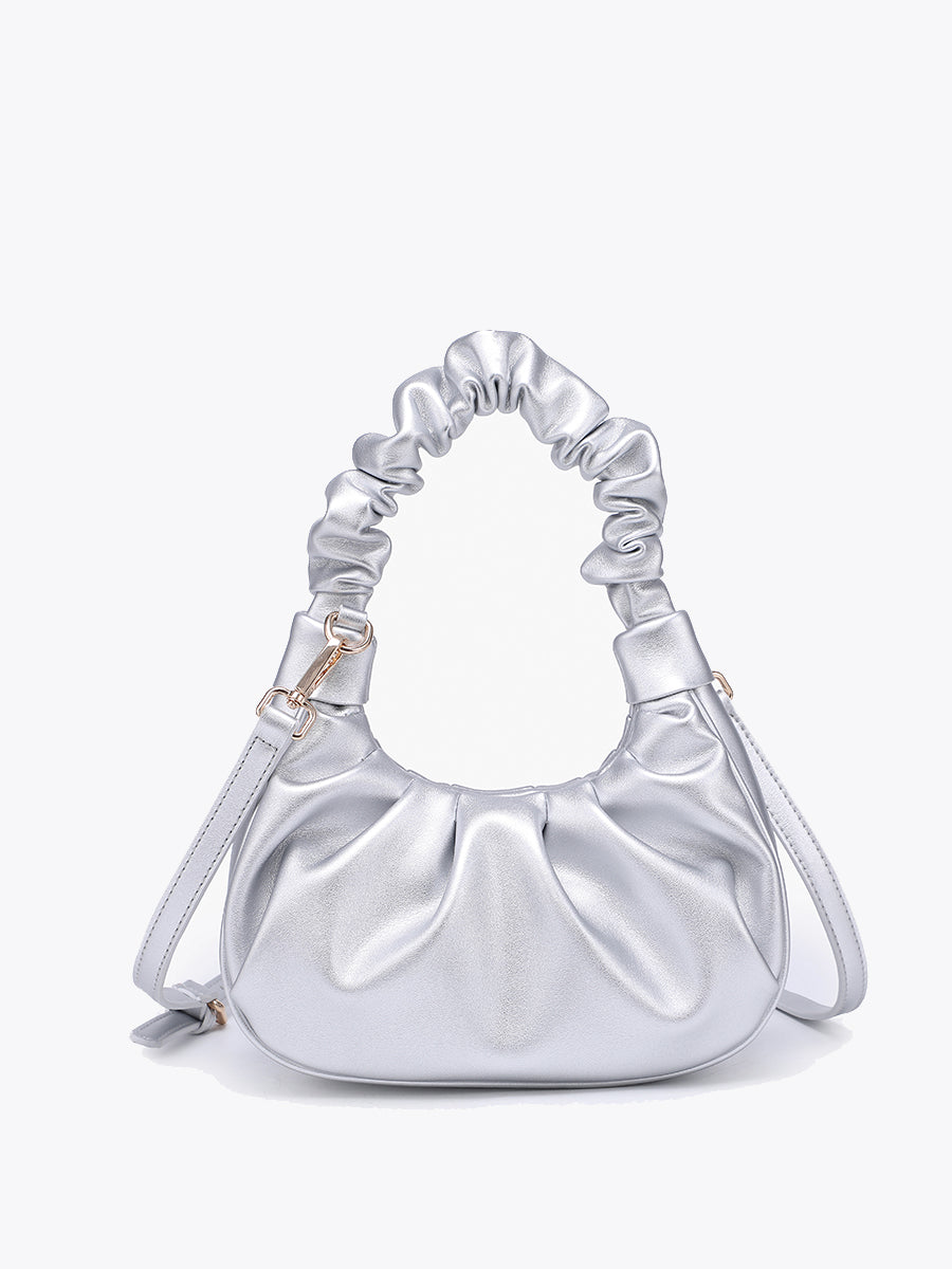 Berkley Vegan Shoulder Bag in Silver - Jen & Co. vegan handbag