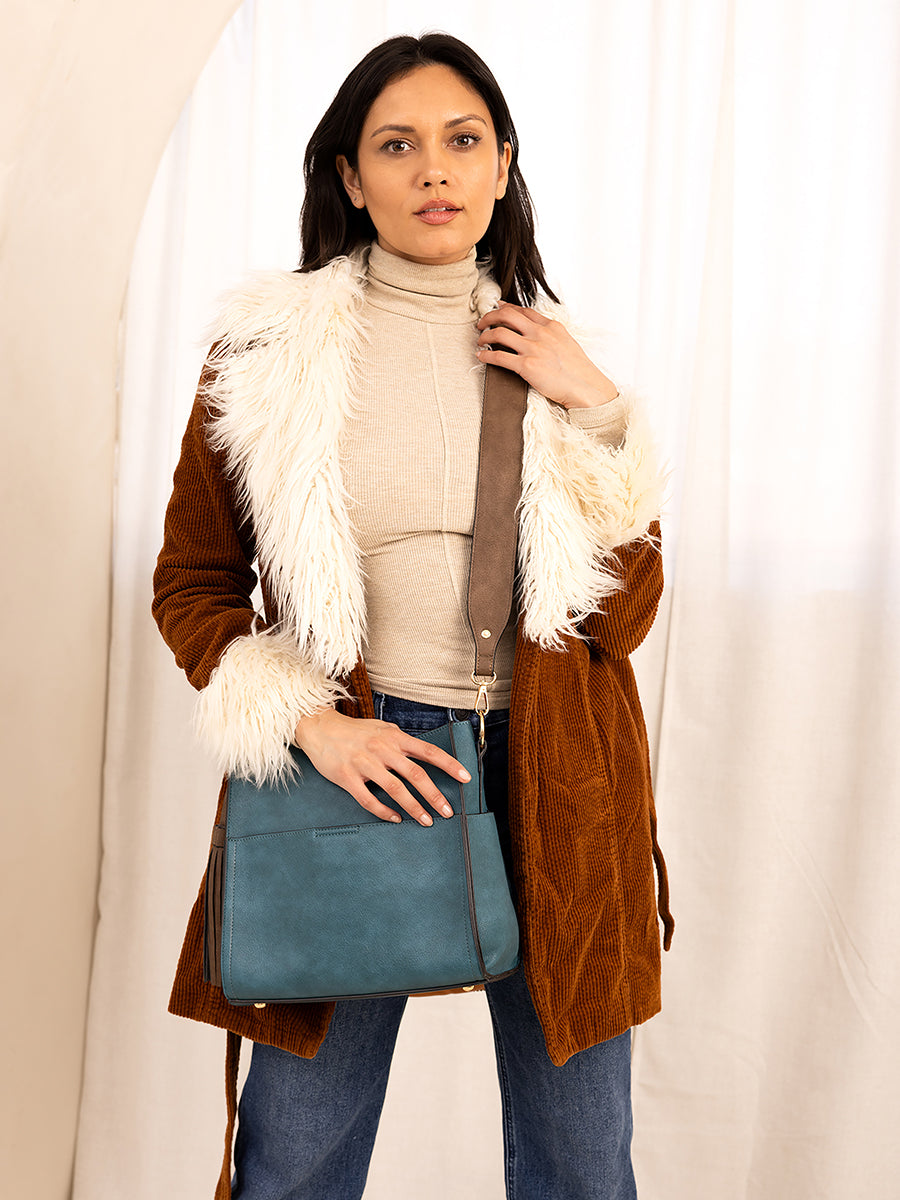 Lyla Vegan Bucket Bag in - Jen & Co. vegan handbag