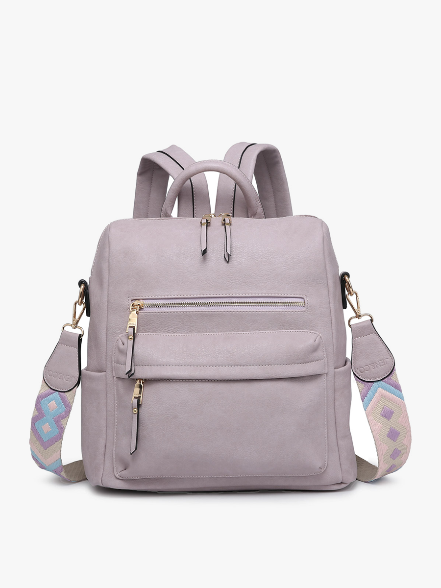 afonie genuine leather 4 compartments women backpack handbag Orlando 16" Brown Bag Full-Grain Oil Pull-Up adjustable shoulder straps and front pocket Leather Backpack - Traveller's Collection