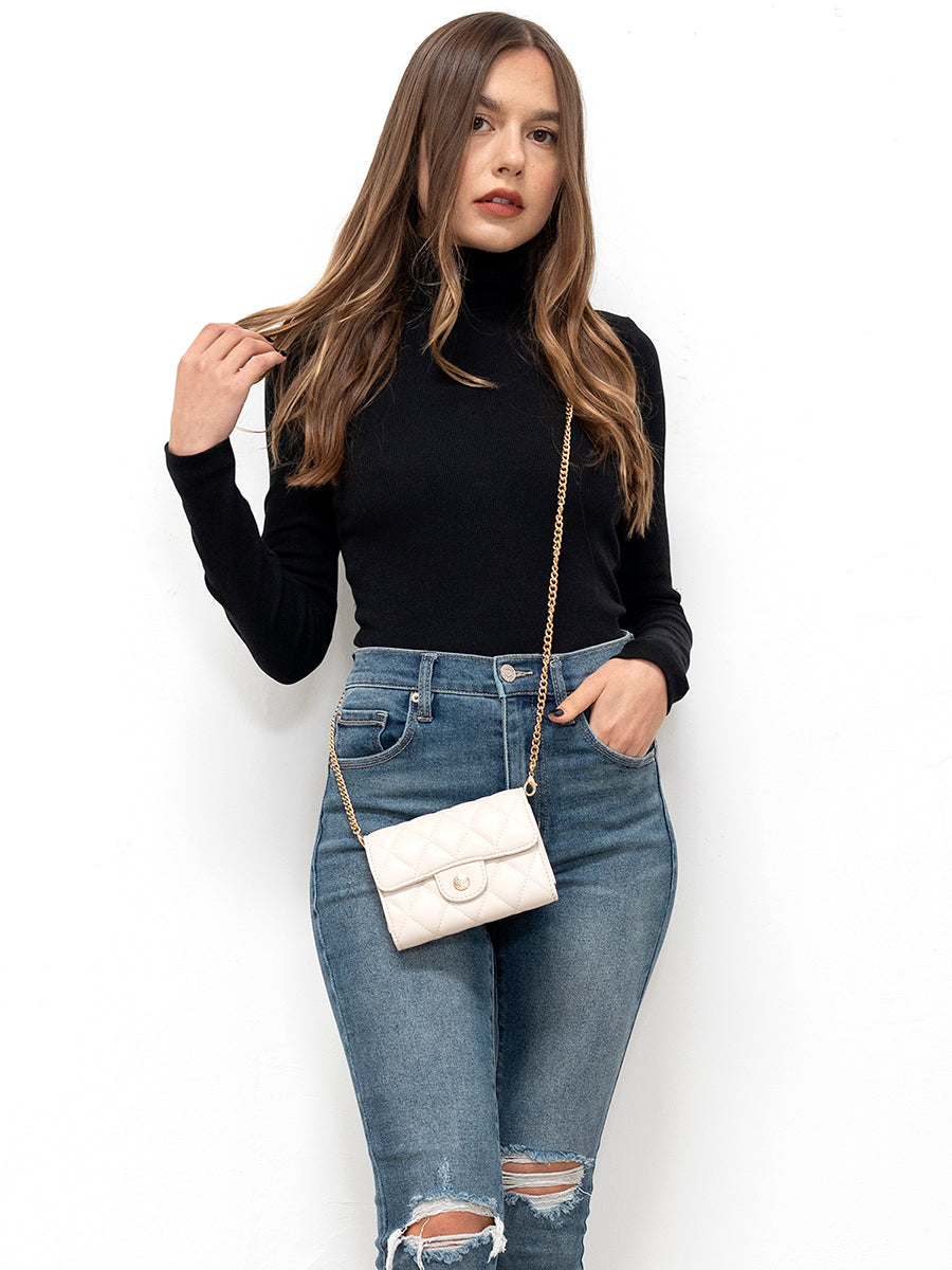 Everette Vegan Quilted Clutch/Crossbody - Jen & Co. vegan handbag