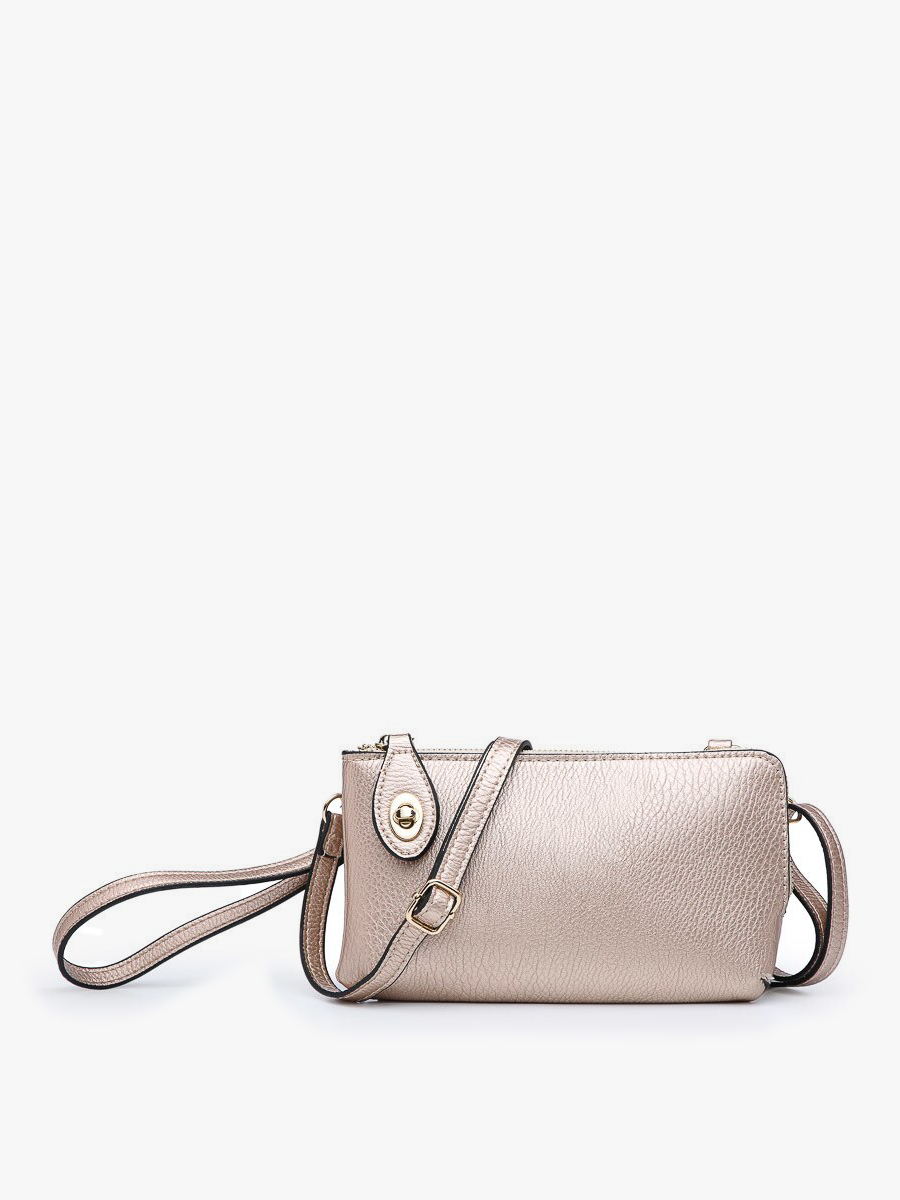Kendall Vegan Crossbody in Rose Gold - Jen & Co. vegan handbag