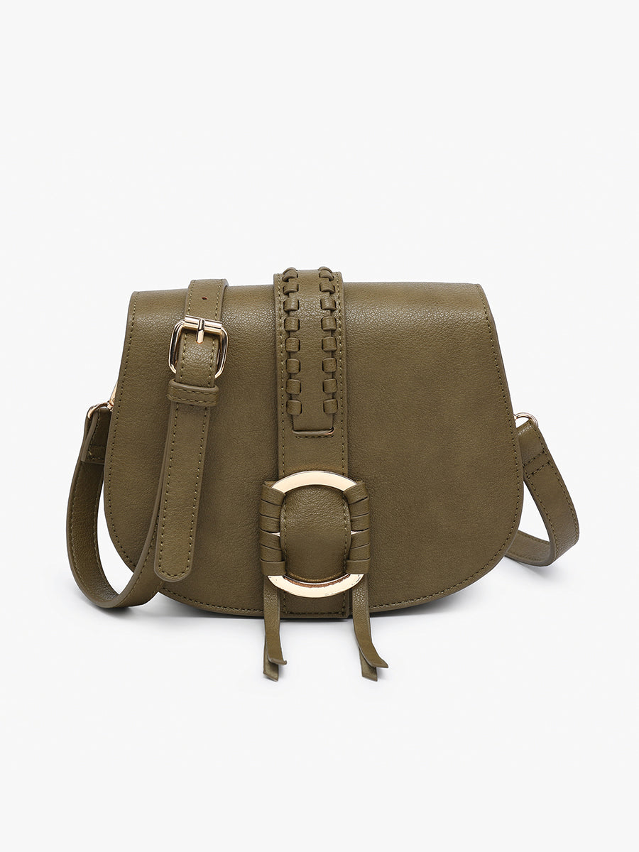 Georgie Vegan Front Detail Crossbody Olive - Jen & Co. vegan handbag