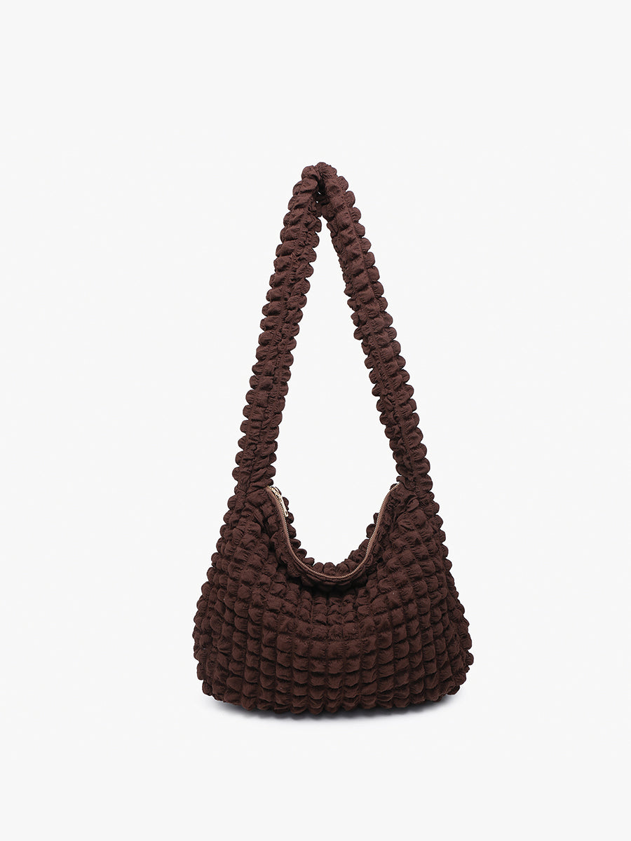 Rosemary Quilted Nylon Crossbody Espresso - Jen & Co. vegan handbag