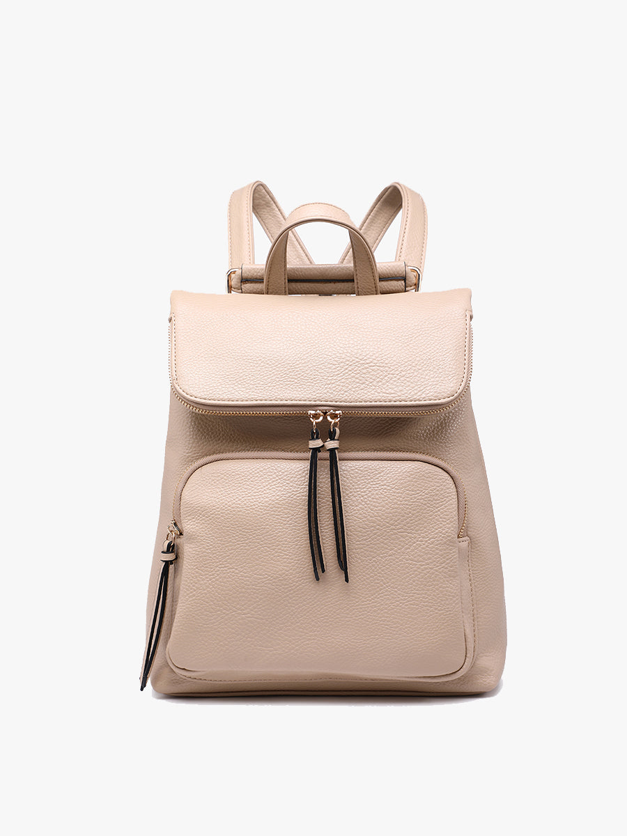 Everlee Vegan Backpack in Sand - Jen & Co. vegan handbag