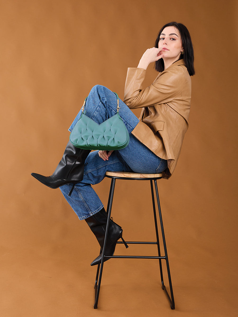 Matilda Vegan Ruched Shoulder Bag - Jen & Co. vegan handbag