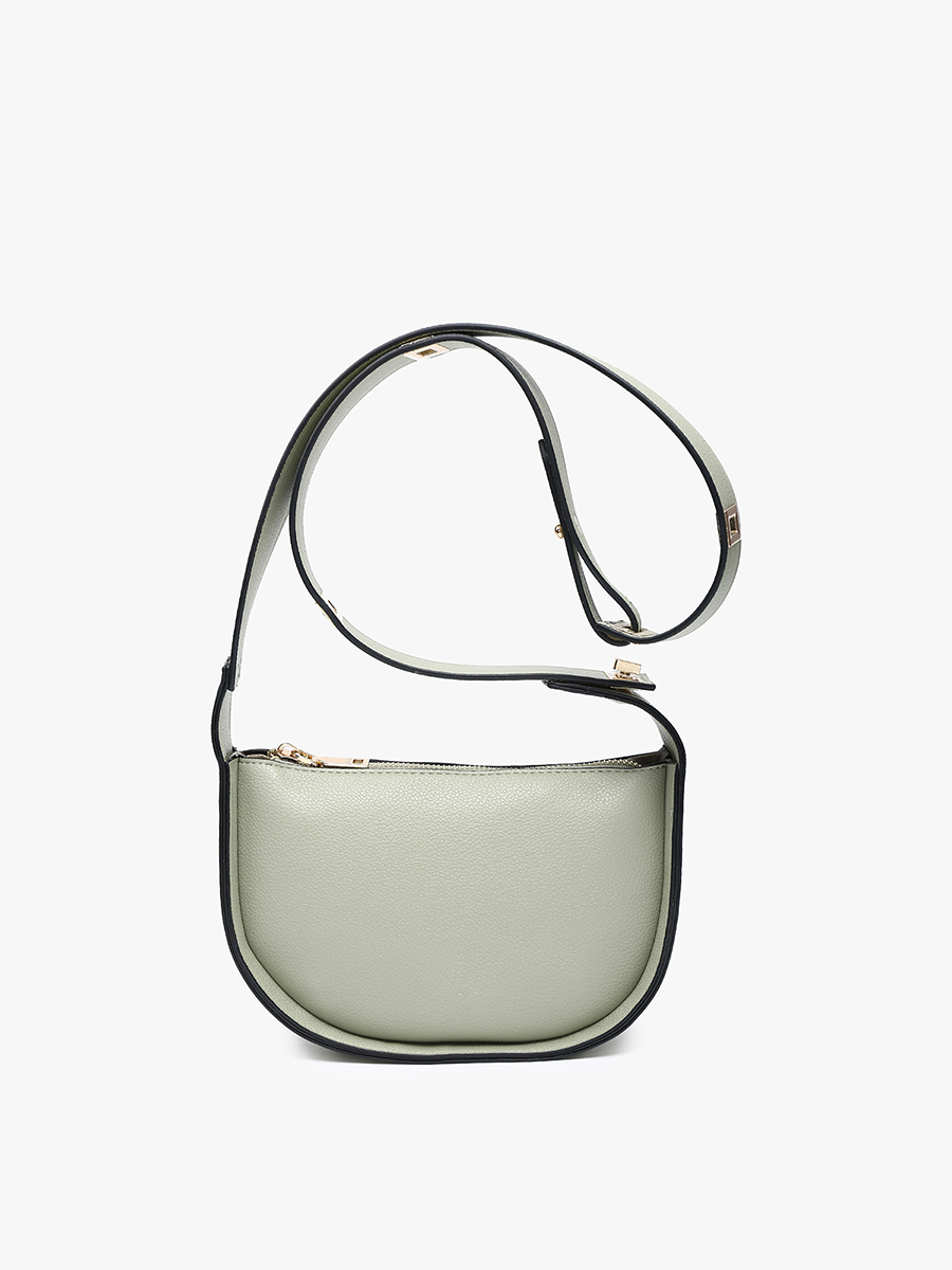 Celine Vegan Crescent Shoulder Bag in Sage - Jen & Co. vegan handbag
