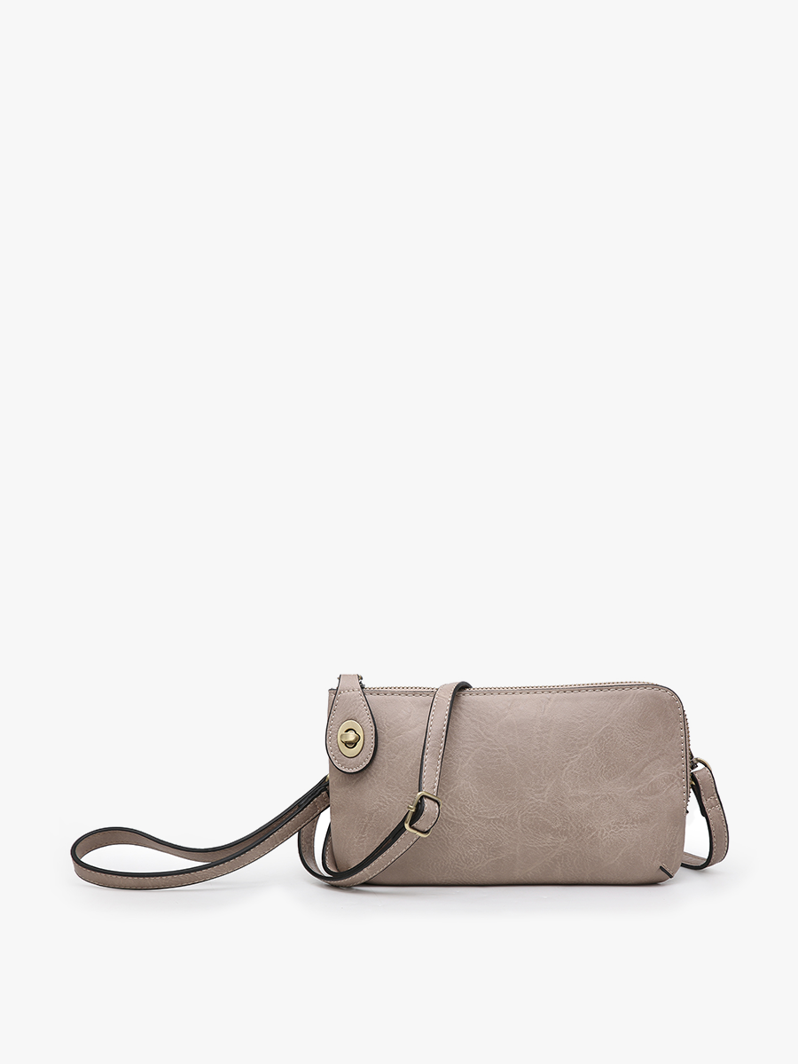 Kendall Vegan Crossbody in Warm Grey - Jen & Co. vegan handbag