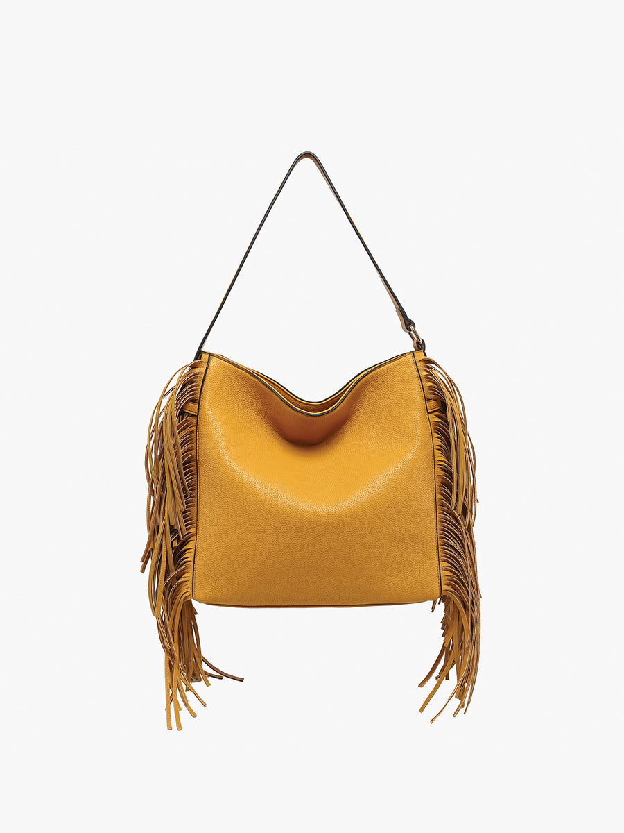 Eva Vegan Fringe Satchel - Jen & Co. vegan handbag