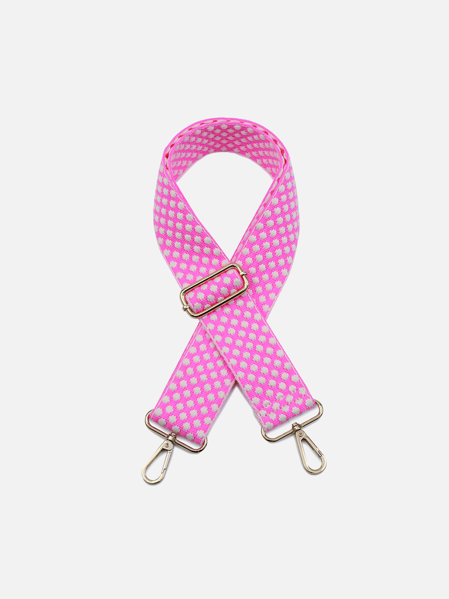 Dotted Guitar Strap in Hot Pink - Jen & Co. vegan handbag