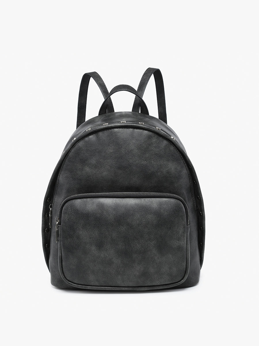 Sariya Vegan Studded Backpack Charcoal - Jen & Co. vegan handbag
