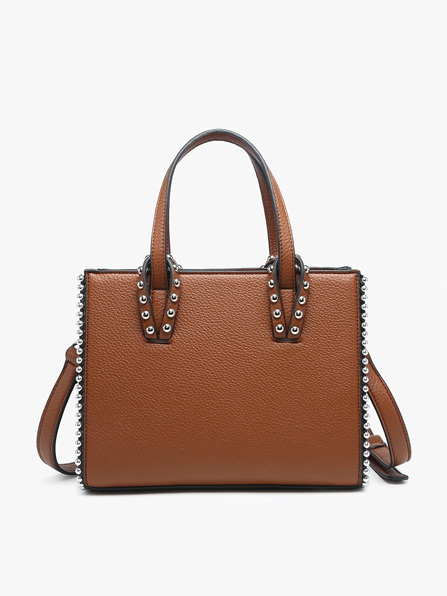 Brenda Vegan Studded Trim Tote in - Jen & Co. vegan handbag