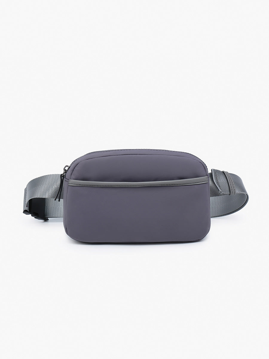Cora Nylon Belt Bag Grey - Jen & Co. vegan handbag