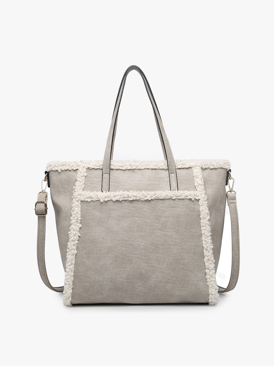 Lulu Vegan Sherpa Trim Tote