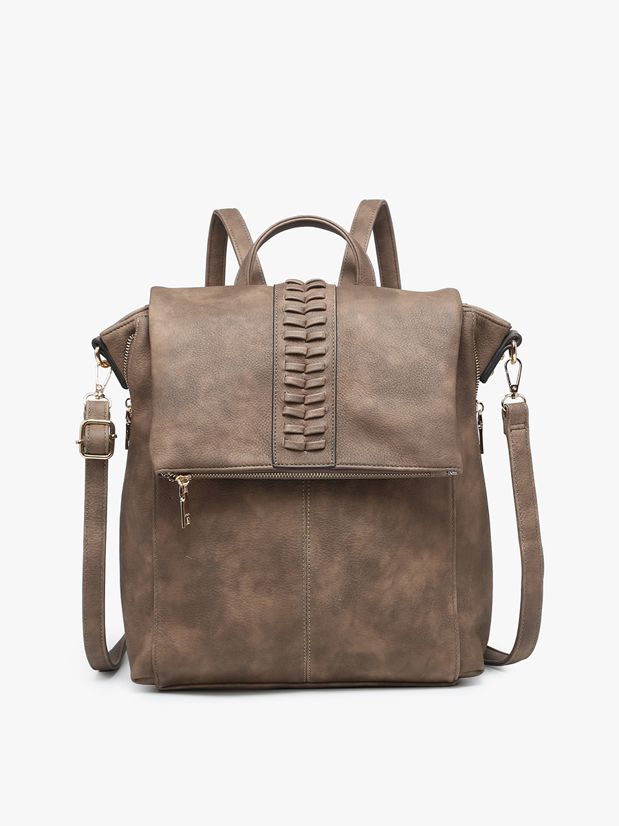 distressed leather womens backpack purse Vivian a zipper pocket images.footlocker.com/is/image/EBFL2/U3779657 Black Friday Color:Cloud Ballistic/Cerise 200 Halcyon