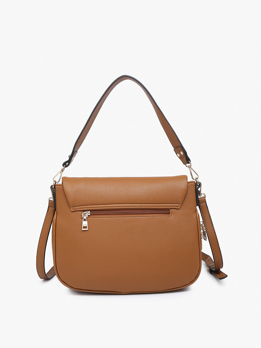 Monet Vegan Grommet Saddle Bag - Jen & Co. vegan handbag