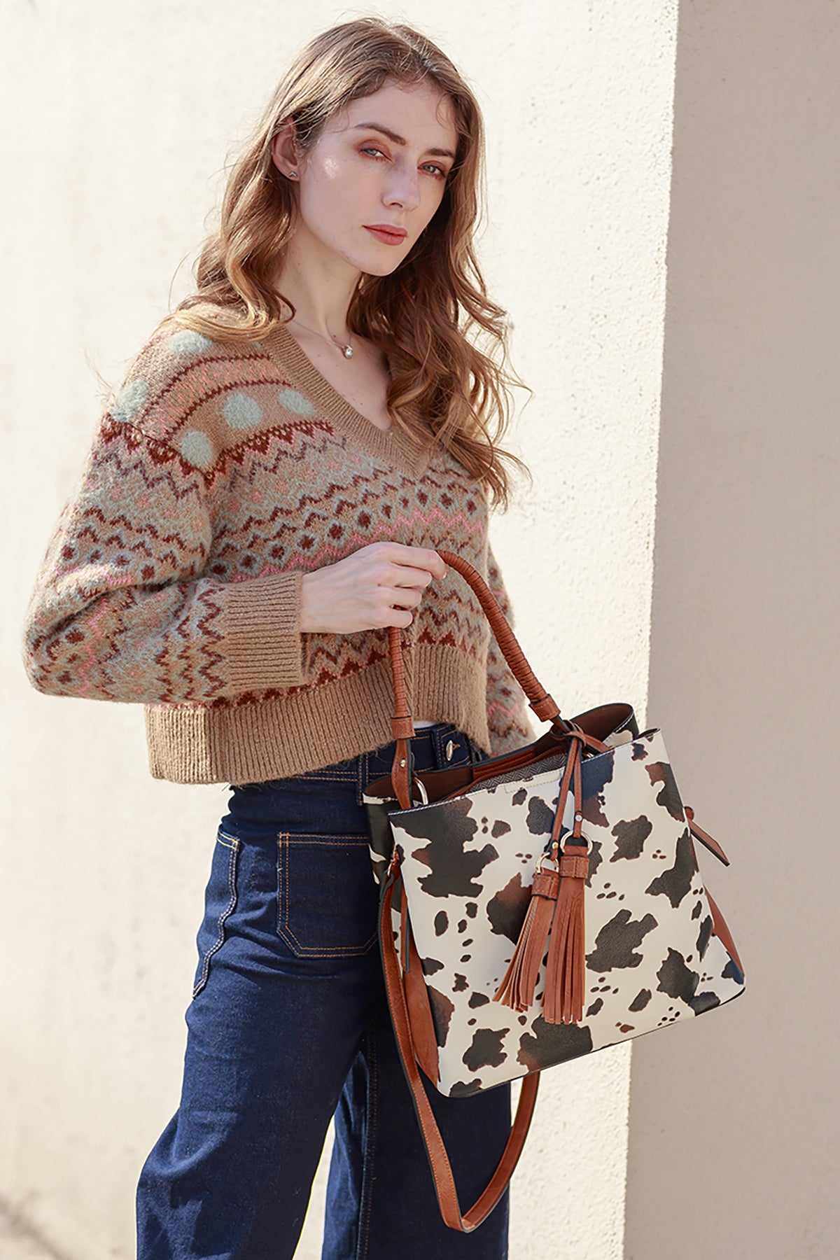 Olivia Vegan Animal Print Hobo in - Jen & Co. vegan handbag