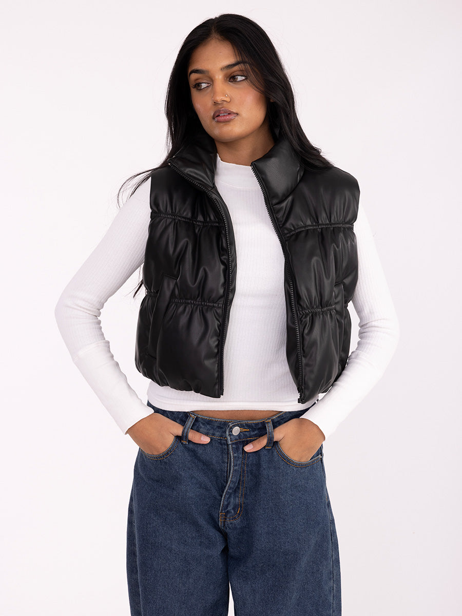 Cindy Vegan Leather Vest - Jen & Co. vegan handbag