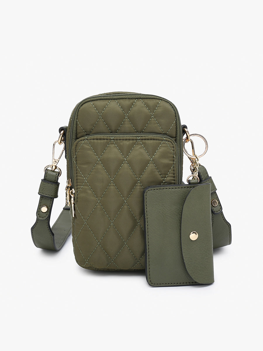 Parker Vegan Quilted Crossbody Olive - Jen & Co. vegan handbag