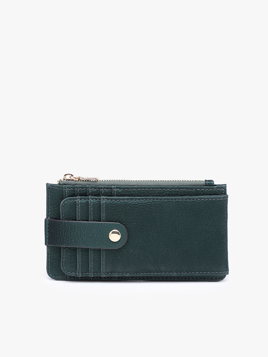 Mae Vegan RFID Wallet Dark Emerald - Jen & Co. vegan handbag