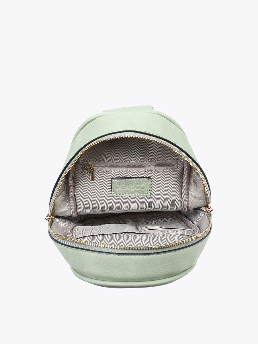 Pamela Vegan Double Zip Sling Bag - Jen & Co. vegan handbag