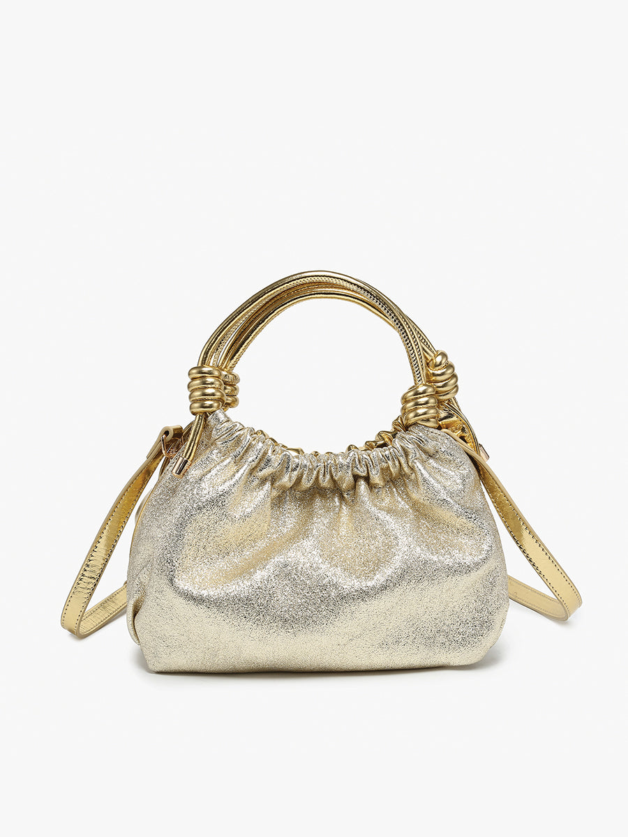 Lennox Vegan Glitter Clutch Gold - Jen & Co. vegan handbag