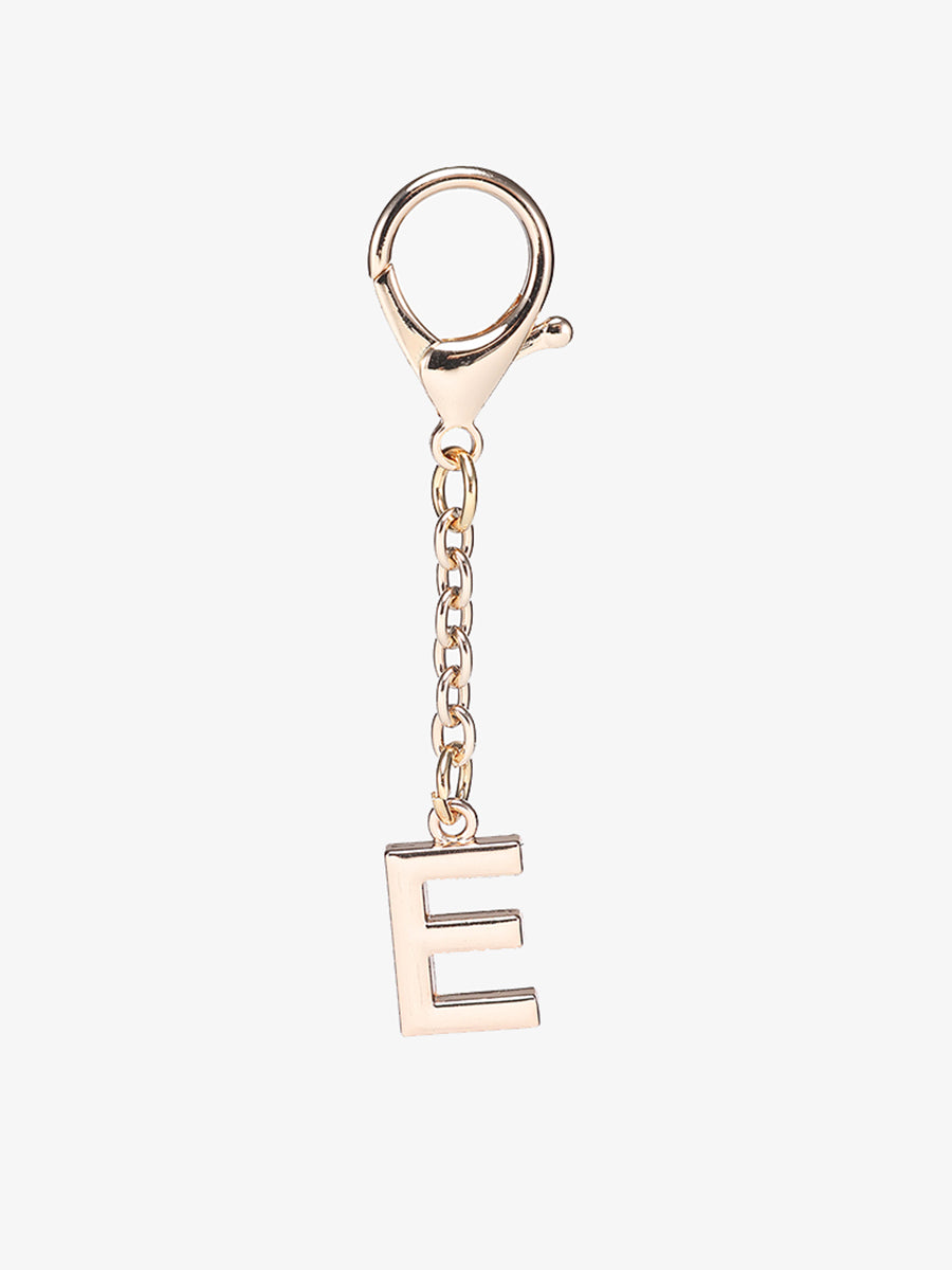 Letter Bag Charm Metal E - Jen & Co. vegan handbag