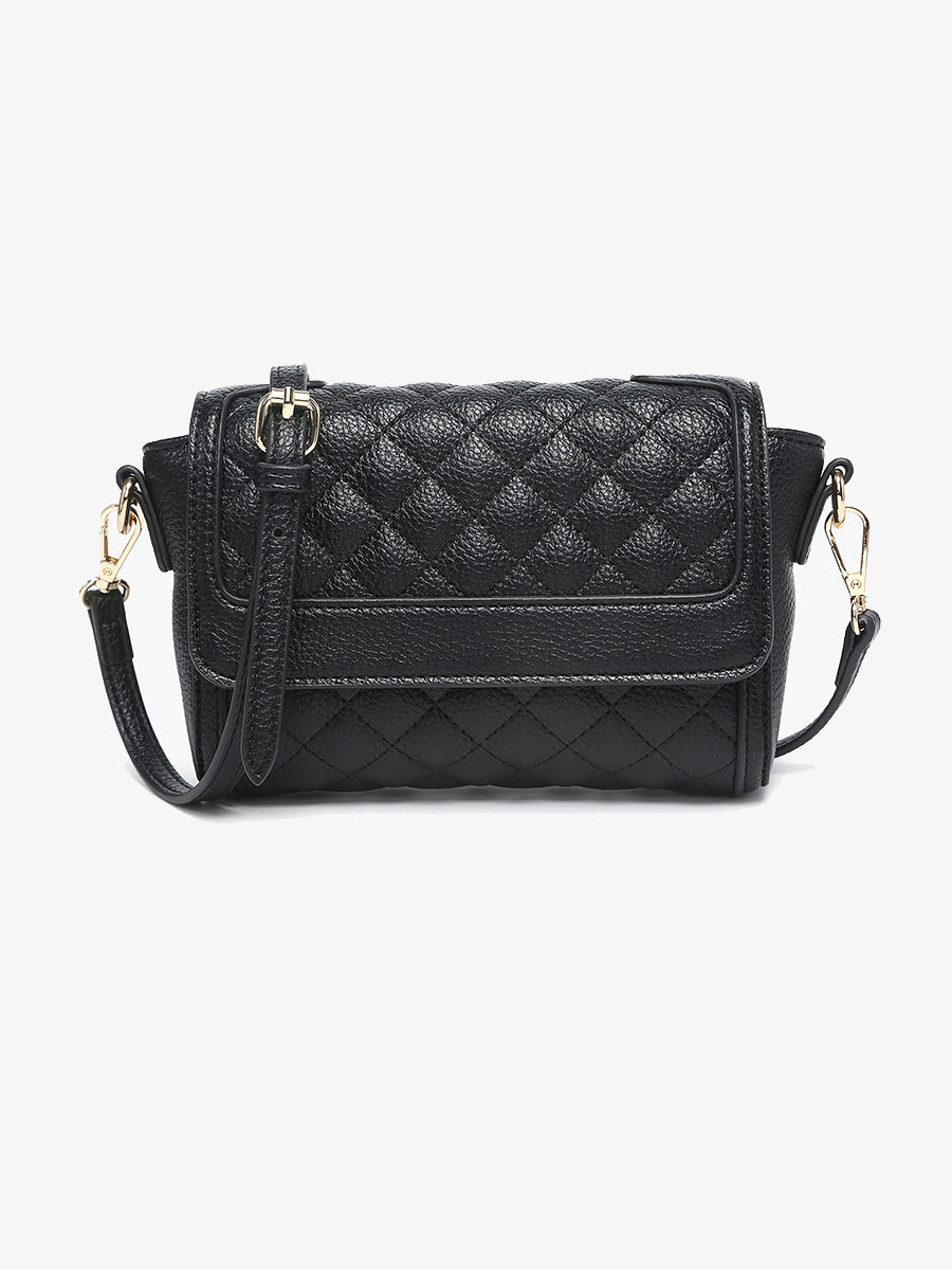 Ryan Vegan Quilted Crossbody Black - Jen & Co. vegan handbag