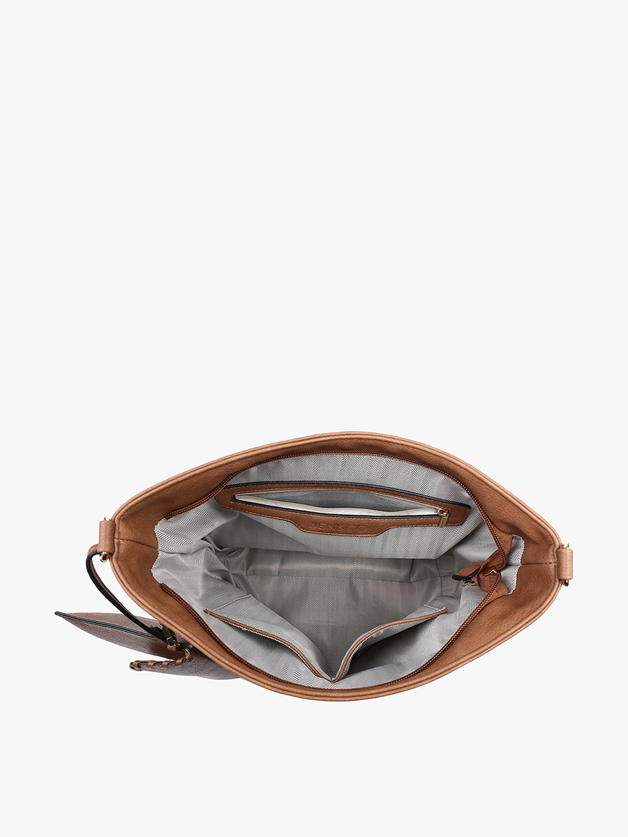 Cynthia Vegan Dist. Whipstitch Hobo - Jen & Co. vegan handbag