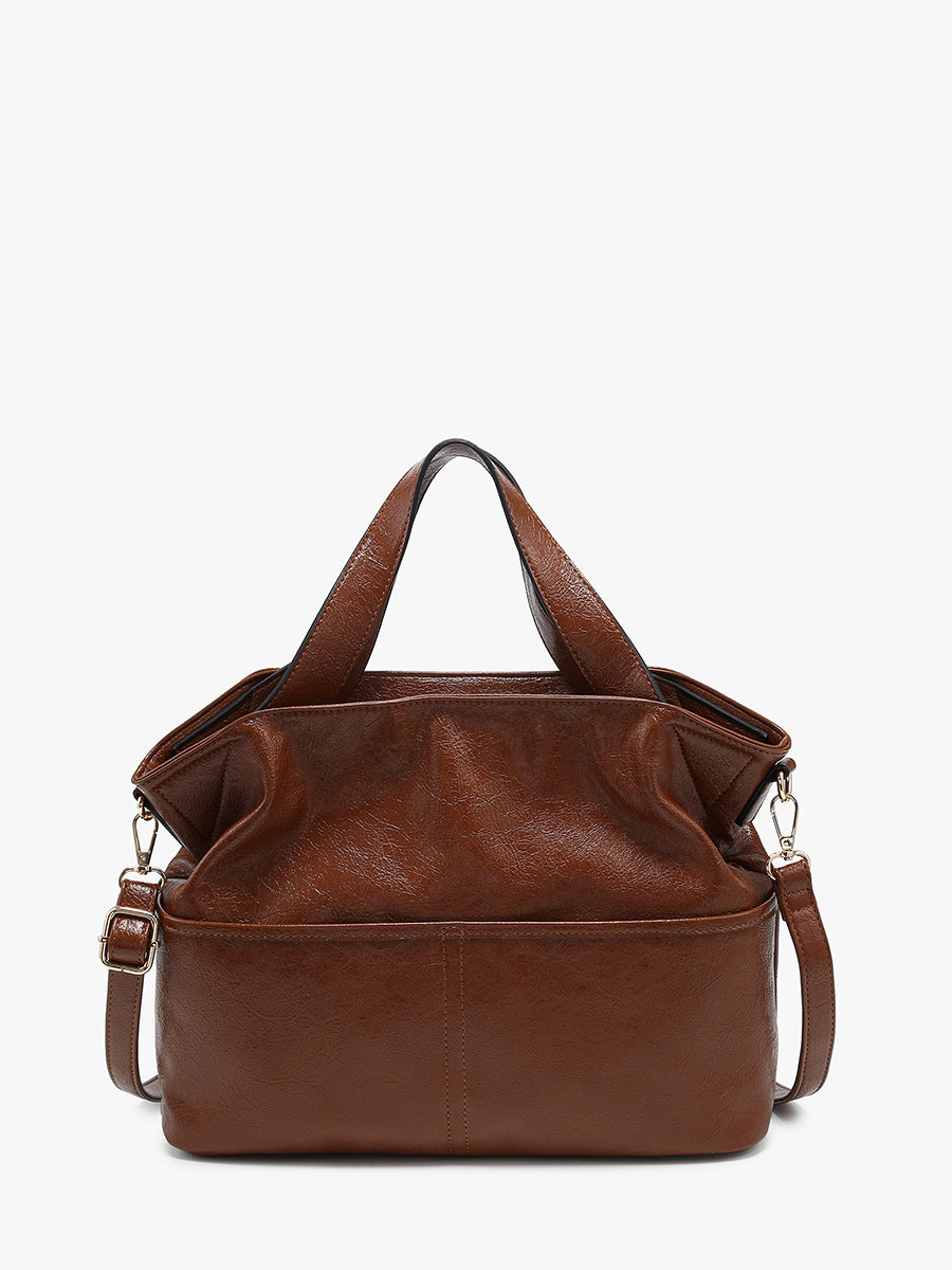 Isabella Vegan Satchel Brown - Jen & Co. vegan handbag