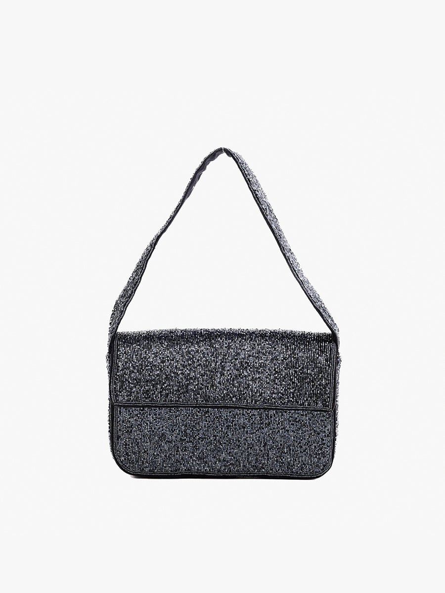 Tana Beaded Shoulder Bag Blue Beads - Jen & Co. vegan handbag