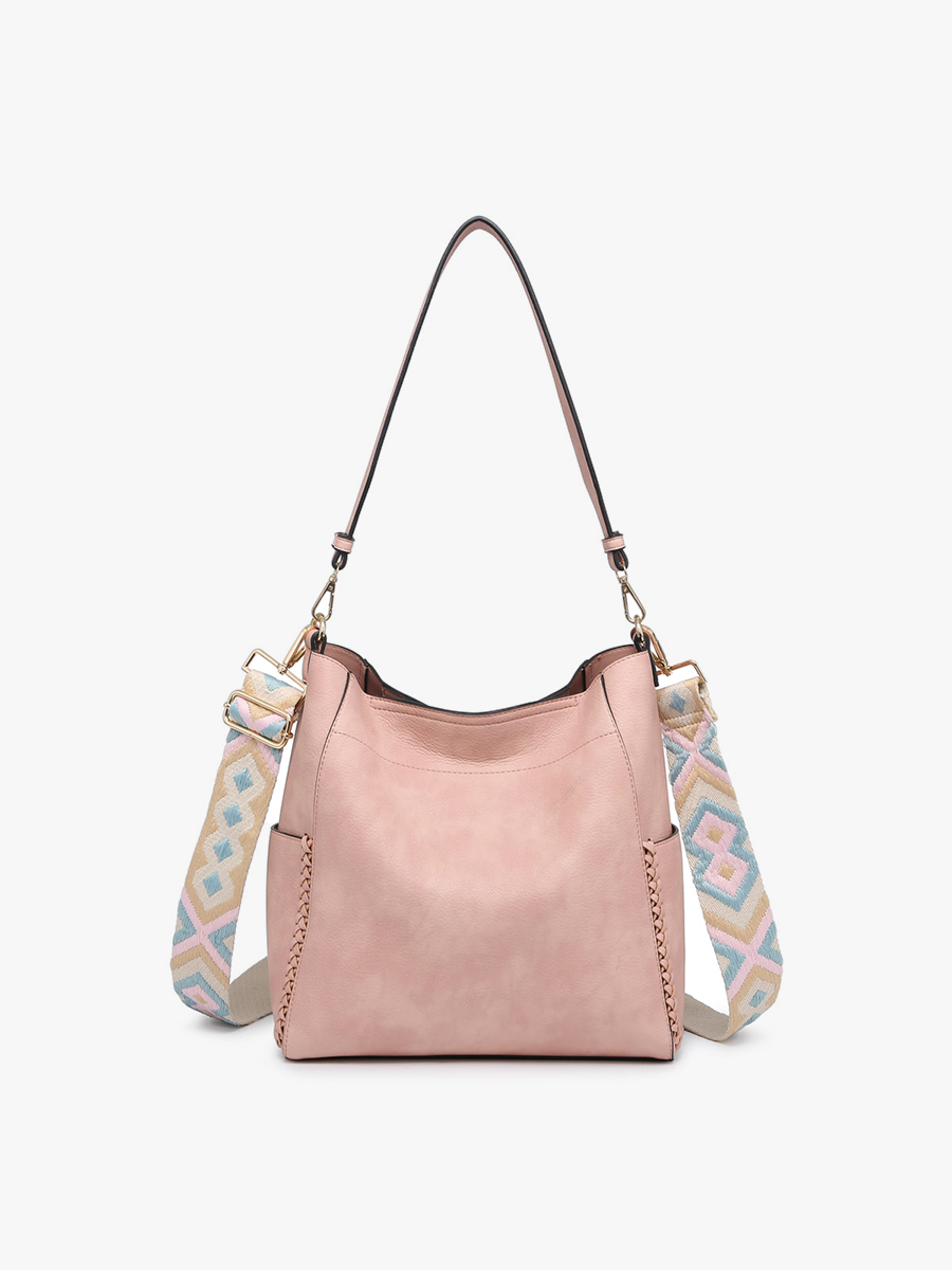 Penny Vegan Bucket Bag in Pink - Jen & Co. vegan handbag