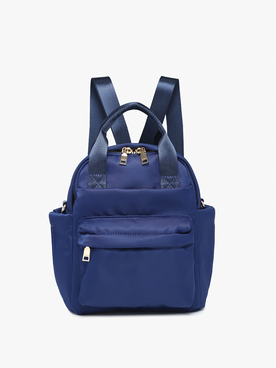 Rita Nylon Mini Backpack Navy - Jen & Co. vegan handbag