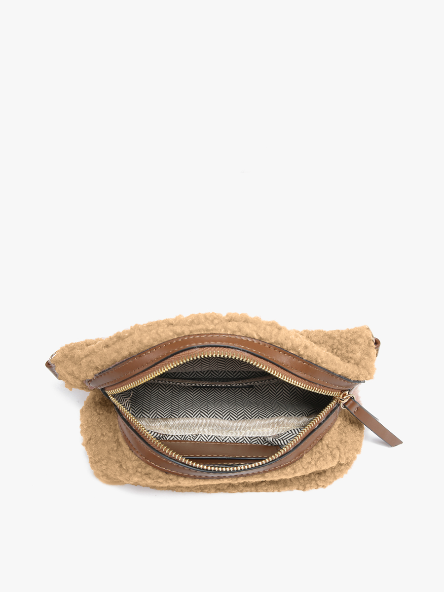 Brookie Vegan Sherpa Belt Bag in - Jen & Co. vegan handbag