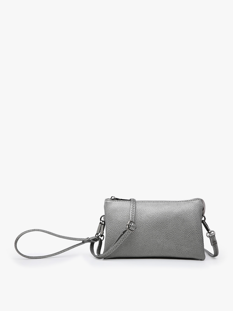 Riley Vegan Crossbody in Gunmetal Gm - Jen & Co. vegan handbag
